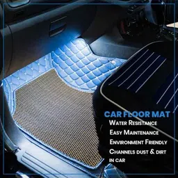 Oscar 5 Pieces Beige Carpet Car Mats Set for Hyundai Eon image 4