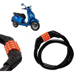 Auto Pearl Black &a; Orange 4 Digit Anti-Theft Combination Number Lock for Chetak-picture-17