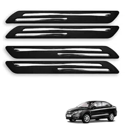 Kozdiko 4 Pcs Rubber Black Double Chrome Strips Car Bumper Protector Guard Set for Chevrolet Sail-picture-31