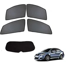 Kozdiko 4 Pcs Black Car Half Magnetic Sunshade Curtain with Dicky Set for Maruti Suzuki SX4-picture-24
