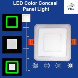 D&s;Mak 6W White &a; Green Square LED Conceal Panel Light (Pack of 10) image 4