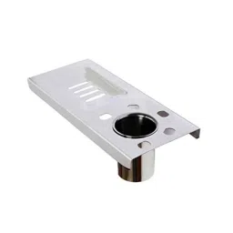 Voltizi Stainless Steel Chrome Finish Wall Mounted Soap Dish with Tooth Brush Holder, SSDTBH-TWIN image 4