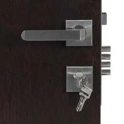 Handle Waala Rose LB303-R-OSK Stainless Steel Silver One Side Key Mortise Door Lock Set-image-5