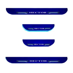 Car Accessories Hub 4 Pcs Acrylic Black Sill Scuff Plate Set with Blue LED for MG Hector All Model-picture-40