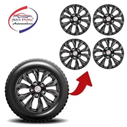 Auto Pearl 4 Pcs 14 inch ABS Black Press Type Car Wheel Cover Set with Retention Ring for Ford Figo image 4