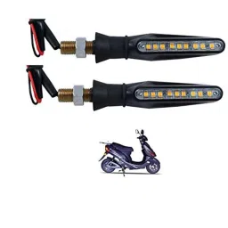 Kozdiko 4 Pcs Plastic Front &a; Rear Side Sleek Yellow Bike Indicator Set for Avon E Mate-picture-26