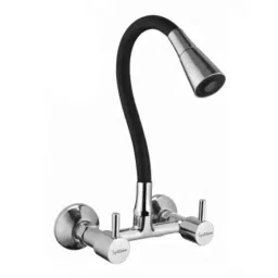 Tapglow Brass Chrome Finish Black Wall Mount Sink Mixer with Dual Flow &a; 360 deg Rotating Spout-picture-34