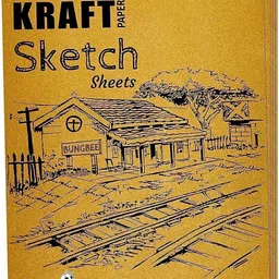 bungbee A3 Kraft Paper Sheets (180 GSM, Pack of 20 Sheets) for Craft, DIY, Sketch Work Unruled A3 180 gsm A3 Paper-picture-17