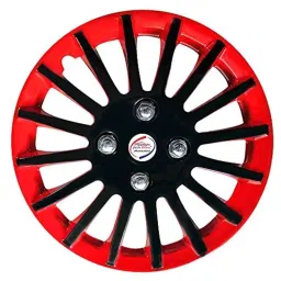 Auto Pearl 4 Pcs 14 inch ABS Red &a; Black Car Wheel Cover Set for Renault Pulse image 2