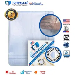 TUFFPAULIN 40x30ft 150 GSM Polyethylene Transparent Heavy Duty Tarpaulin Hay Cover image 3