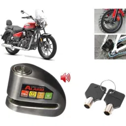 Auto Pearl Steel Black Anti-Theft Alarm Disc Brake Lock for Meteor 350, Lock_560-picture-47