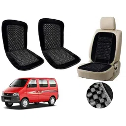 Auto Pearl PU, Velvet &a; Wooden Beads Black Rectangular Seat Cushion for Maruti Suzuki Eeco (Pack of 2 )-picture-13