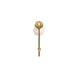 Screwtight 130mm Ceramic Ivory &a; Gold Multipurpose Crackle Glaze Floral Hook with Brass Effect, AZ-CHK001FL2-IV-12 (Pack of 12) image 5