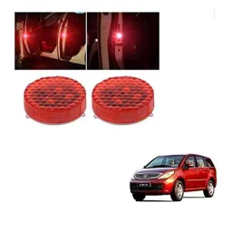Kozdiko 4 Pcs Waterproof Wireless Car Door Red Warning Light Indicator Set with 5 LED &a; Free Batteries for Tata Aria-picture-11