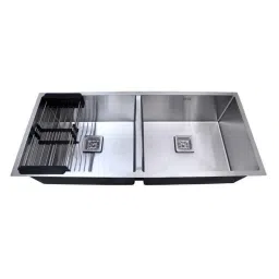 BLACKADO 37x18x10 inch Stainless Steel 304 Satin Finish Double Bowl Handmade Kitchen Sink-picture-48
