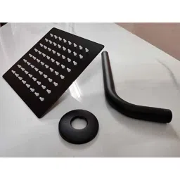 Mizmo 8 inch Stainless Steel Black Finish Heavy Rain Flow Square Over Head Showers with 15 inch Arm image 2