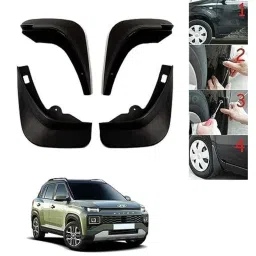 Kozdiko 4 Pcs Black O.E Type Custom Fit Front &a; Rear Car Mud Flap Guard Set for Toyota Glanza-picture-28