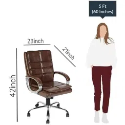 Mezonite Medium Back Cushioned Brown Executive Chair, KI613 (Pack of 2) image 3