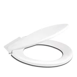 Elegant Casa Sun White Sleek Design Soft-Closing PP Round Toilet Seat Cover, A-16 image 4