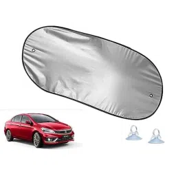 Auto Pearl Polyester Black &a; Silver Rear Window Sun Shade Curtain with Storage Pouch for Maruti Suzuki Ciaz 2018-2022-picture-16