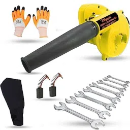 Hillgrove 800W Plastic Yellow Electric Air Blower with Carbon Brushes, Gloves &a; 8 Pcs Double Open End Wrench, HGCM1119-picture-10