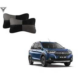 Kozdiko 2 Pcs Leather Grey &a; Black Neck Rest Car Cushion Pillow Set for Maruti Suzuki XL6-picture-28