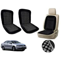 Auto Pearl PU, Velvet &a; Wooden Beads Black Rectangular Seat Cushion for Volkswagen Jetta Type-1 (Pack of 2 )-picture-43