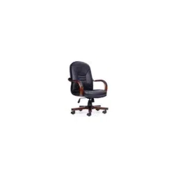 Master Labs Leather Black Central Tilt Revolving Office Chair with Fixed Arms, MLF-002-picture-25