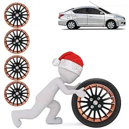 Auto Pearl 4 Pcs 14 inch ABS Copper &a; Black Press Fitting Wheel Cover Set for Nissan Sunny-picture-28