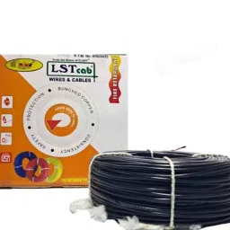 LST CAB 0.75 Sqmm Single Core Black FR PVC Insulated CCR Copper Wire for Domestic &a; Industrial Purpose, Length: 58 m-picture-30
