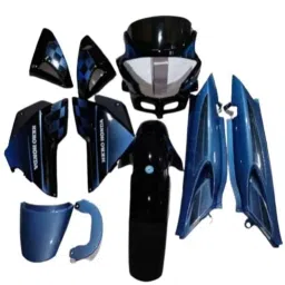 Shopper House ABS Black &a; Blue Bike Full Body Kit for Hero Glamour Old Model-picture-34
