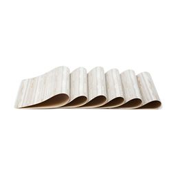 OBSESSIONS Cream & White 6 Pieces Striped Heat Resistant Rectangle Table Placemats-image-61