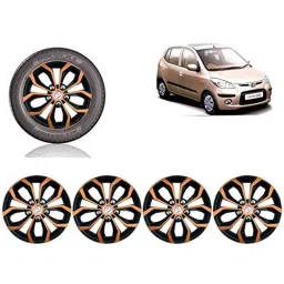 Auto Pearl 4 Pcs 13 inch ABS Copper &a; Black Car Wheel Cover Set for Hyundai i10 Type1-picture-20