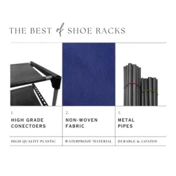 Glowsilk 4 Shelves Metal &a; Non-Woven Blue Modular Shoe Rack with Tom &a; Jerry Cartoon Print image 5