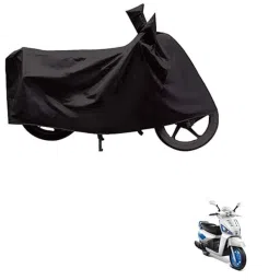 Kozdiko Polyester Black Dust &a; Waterproof Bike Body Cover with Mirror Pockets for Mahindra Gusto 125-picture-20
