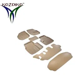 Kozdiko 7 Pcs 4D Beige Car Foot Mat Set for Nissan Terrano, koz_40143 image 2