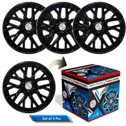 Auto Pearl 4 Pcs 14 inch Polypropylene Black Press Type Car Wheel Cover Set with Retention Ring for Maruti Suzuki Swift Dzire 2022 Onwards, 14WC_Phoenix_Black_Dzire2022onwards image 5