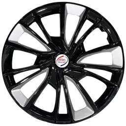 Auto Pearl 4 Pcs 17 inch Polypropylene Black &a; Silver Press Type Car Wheel Cover Set with Retention Ring for Mahindra Scorpio Mhawk T3 2014-17 image 2