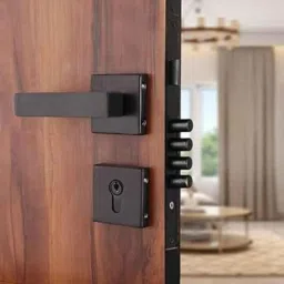 VIN KRAFT 60mm Stainless Steel Black Oxide Mortise Door Lock Handle Set with 3 Keys, VK004-ROSE-OSK-BLACK image 3
