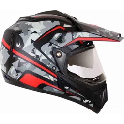 Vega Offroad D/V Camo Dull Black &a; Silver Helmet, Size (Medium, 580mm) image 3