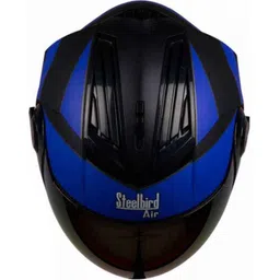 Steelbird SBA-2 Streak Matt Black &a; Blue Helmet, Size (Large, 600mm) image 5