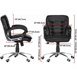 Adiko Milford Black Medium Back Revolving Office Executive Chair image 5