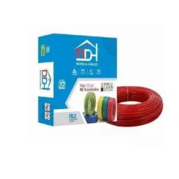 DDH 4 Sqmm Red Single Core Copper FR PVC Insulated House Wire, Length: 90 m-picture-48