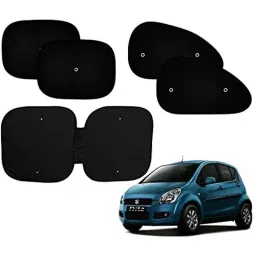 Auto Pearl 5 Pcs PVC &a; Mesh Black Window &a; Front Sun Shade Set for Maruti Suzuki Ritz Type 1-picture-47
