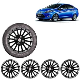 Auto Pearl 4 Pcs 14 inch ABS Black &a; Silver Wheel Cover Set for Ford Fiesta-picture-28