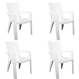 Italica Polypropylene White Luxury Arm Chair, 2274-4 (Pack of 4)-picture-25