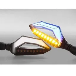 JBRIDERZ 4 Pcs D Type Style White Blue LED Indicator Set for TVS Star Sport image 2