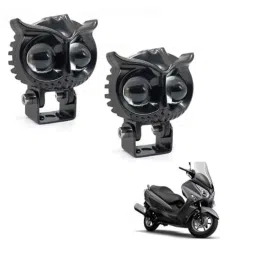 Kozdiko 2 Pcs Yellow &a; White Owl Eye Shape LED Amber Fog Light Set for Maruti Suzuki Burgman Street-picture-16