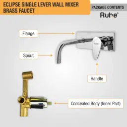 Ruhe Eclipse Brass Chrome Finish Single Lever Wall Mixer, 11-0627 image 2