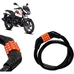 Auto Pearl Black &a; Orange 4 Digit Anti-Theft Combination Number Lock for Pulsar 180 BS6-picture-20